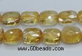 CCR28 15.5 inches 11*13mm faceted rectangle natural citrine beads