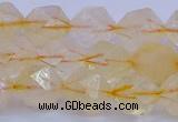 CCR313 15.5 inches 10mm faceted nuggets citrine gemstone beads