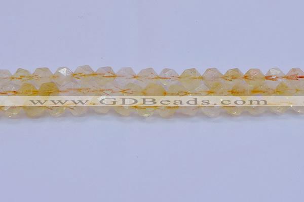 CCR313 15.5 inches 10mm faceted nuggets citrine gemstone beads