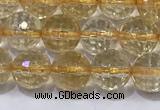 CCR338 15.5 inches 6mmm faceted round citrine gemstone beads