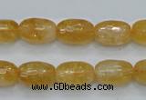 CCR35 15.5 inches 10*15mm faceted rice natural citrine gemstone beads