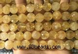 CCR358 15.5 inches 12mm faceted round citrine beads