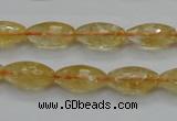 CCR36 15.5 inches 8*16mm faceted rice natural citrine gemstone beads