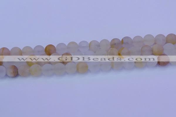 CCR373 15.5 inches 10mm round matte citrine beads wholesale