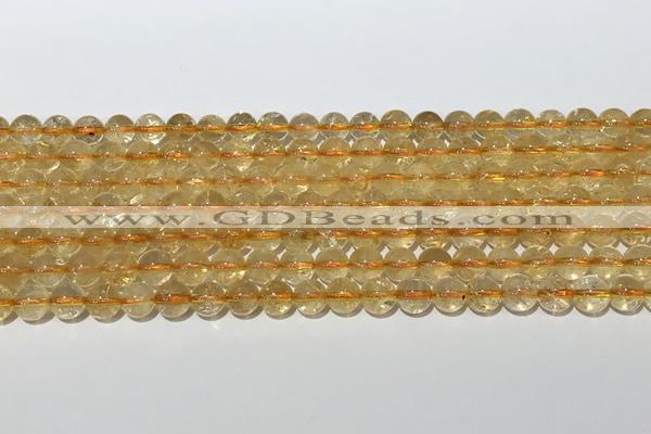 CCR378 15.5 inches 6mm round citrine gemstone beads wholesale