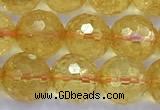 CCR386 15 inches 8mm faceted round citrine beads wholesale