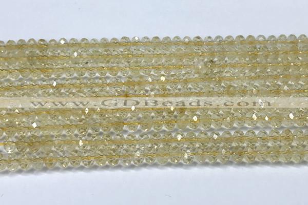 CCR395 15 inches 3*4mm faceted rondelle citrine beads