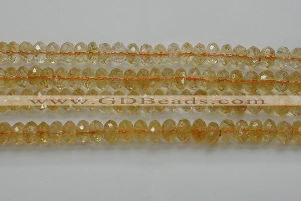 CCR53 15.5 inches 6*10mm faceted rondelle natural citrine beads