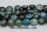 CCS14 15.5 inches 8mm flat round natural chrysocolla gemstone beads