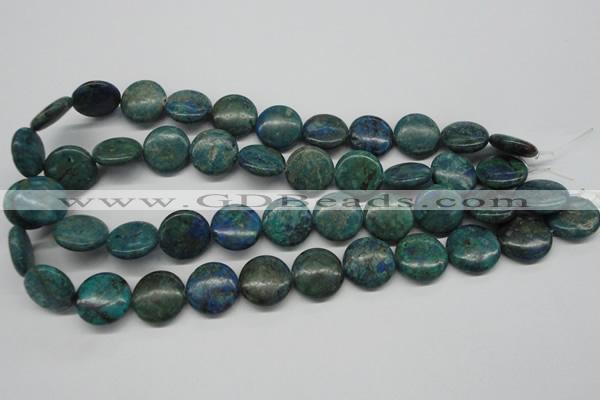 CCS161 15.5 inches 18mm flat round dyed chrysocolla gemstone beads