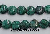 CCS211 15.5 inches 10mm flat round natural Chinese chrysocolla beads