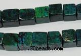 CCS420 15.5 inches 10*10mm cube dyed chrysocolla gemstone beads