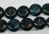 CCS434 15.5 inches 14mm flat round dyed chrysocolla gemstone beads