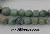 CCS518 15.5 inches 4mm - 12mm round matte natural chrysocolla beads