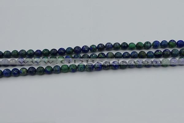 CCS531 15.5 inches 6mm faceted round dyed chrysocolla beads