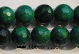 CCS605 15.5 inches 14mm faceted round dyed chrysocolla gemstone beads