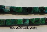 CCS611 15.5 inches 6*6mm cube dyed chrysocolla gemstone beads