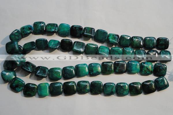 CCS659 15.5 inches 15*15mm square dyed chrysocolla gemstone beads