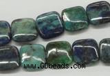 CCS66 16 inches 14*14mm square dyed chrysocolla gemstone beads