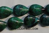 CCS691 15.5 inches 13*17mm flat teardrop dyed chrysocolla beads