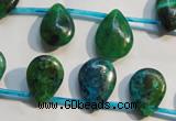 CCS712 Top-drilled 12*17mm flat teardrop dyed chrysocolla gemstone beads