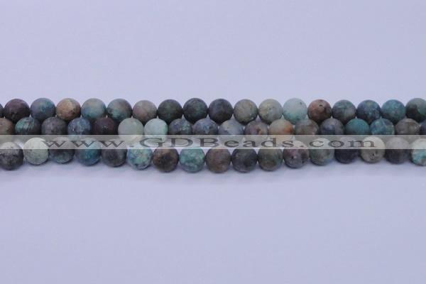 CCS763 15.5 inches 10mm round matte natural chrysocolla beads