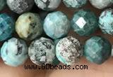 CCS883 15.5 inches 6mm faceted round natural chrysocolla beads