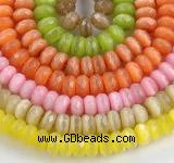 CCT05 14 inch 7*12mm faceted roundel cats eye beads Wholesale