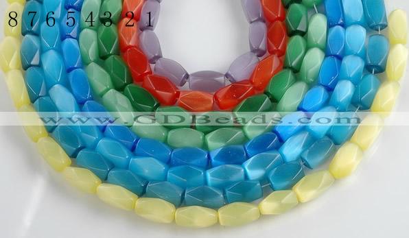 CCT08 Faceted brick 14 inches 9*16mm cats eye beads Wholesale