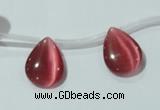 CCT1010 Top-drilled 12*16mm flat teardrop cats eye beads wholesale