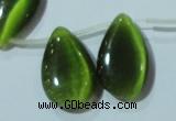 CCT1032 Top-drilled 14*22mm flat teardrop cats eye beads wholesale