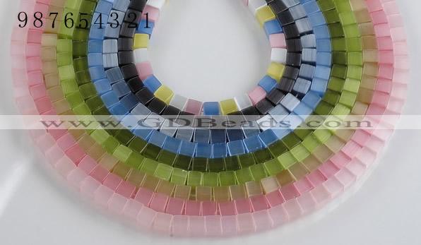 CCT11 Different color 6mm cube-shaped cats eye beads Wholesale