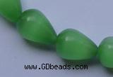 CCT19 14 inches 10*14mm teardrop green cats eye beads wholesale