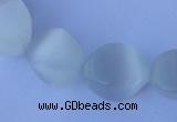 CCT24 14 inches 10*14mm twisted white cats eye beads wholesale