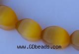 CCT26 14 inches 10*14mm twisted honey yellow cats eye beads wholesale