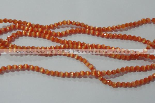 CCT309 15 inches 4mm faceted round cats eye beads wholesale