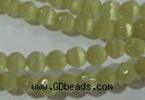 CCT314 15 inches 4mm faceted round cats eye beads wholesale