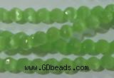 CCT315 15 inches 4mm faceted round cats eye beads wholesale