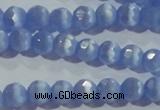 CCT346 15 inches 5mm faceted round cats eye beads wholesale