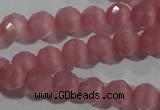 CCT353 15 inches 6mm faceted round cats eye beads wholesale