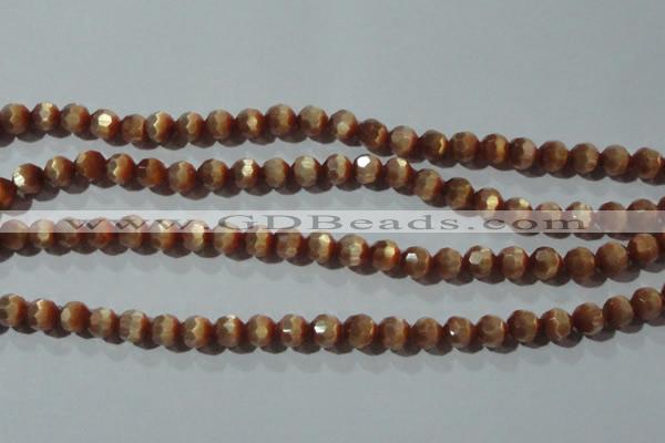 CCT359 15 inches 6mm faceted round cats eye beads wholesale