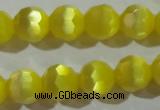 CCT376 15 inches 8mm faceted round cats eye beads wholesale