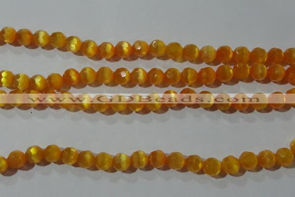 CCT378 15 inches 8mm faceted round cats eye beads wholesale