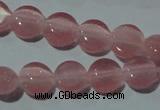 CCT452 15 inches 6mm flat round cats eye beads wholesale