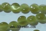 CCT459 15 inches 6mm flat round cats eye beads wholesale