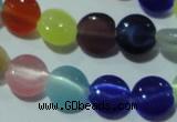 CCT467 15 inches 6mm flat round cats eye beads wholesale