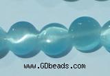 CCT492 15 inches 8mm flat round cats eye beads wholesale