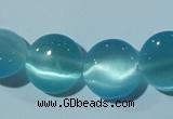 CCT524 15 inches 10mm flat round cats eye beads wholesale