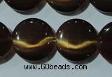 CCT548 15 inches 12mm flat round cats eye beads wholesale