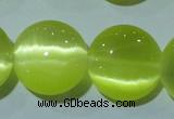 CCT549 15 inches 12mm flat round cats eye beads wholesale